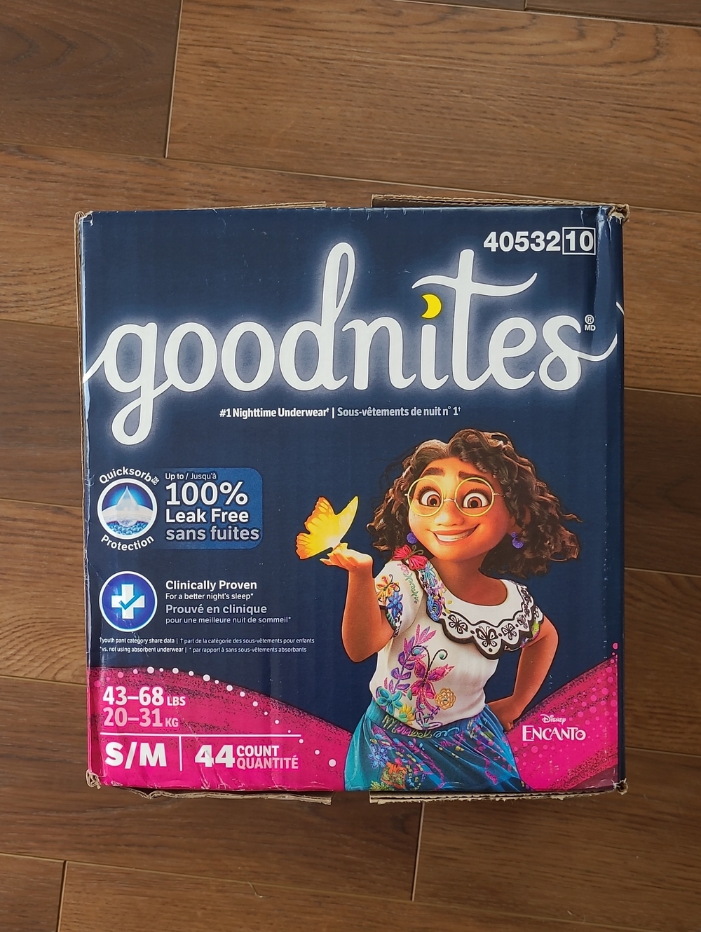 NWT/In Box Goodnites Size Girls S/M Encanto 44ct